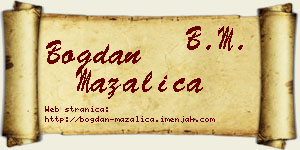 Bogdan Mazalica vizit kartica